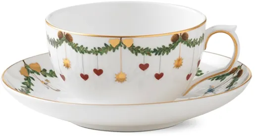 Royal Copenhagen Star Fluted Christmas cup and saucer - 32 cl